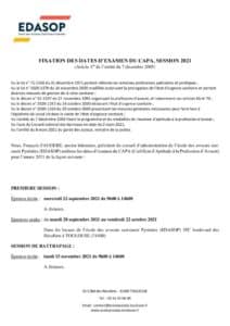 thumbnail of Arrêté des dates d’examen